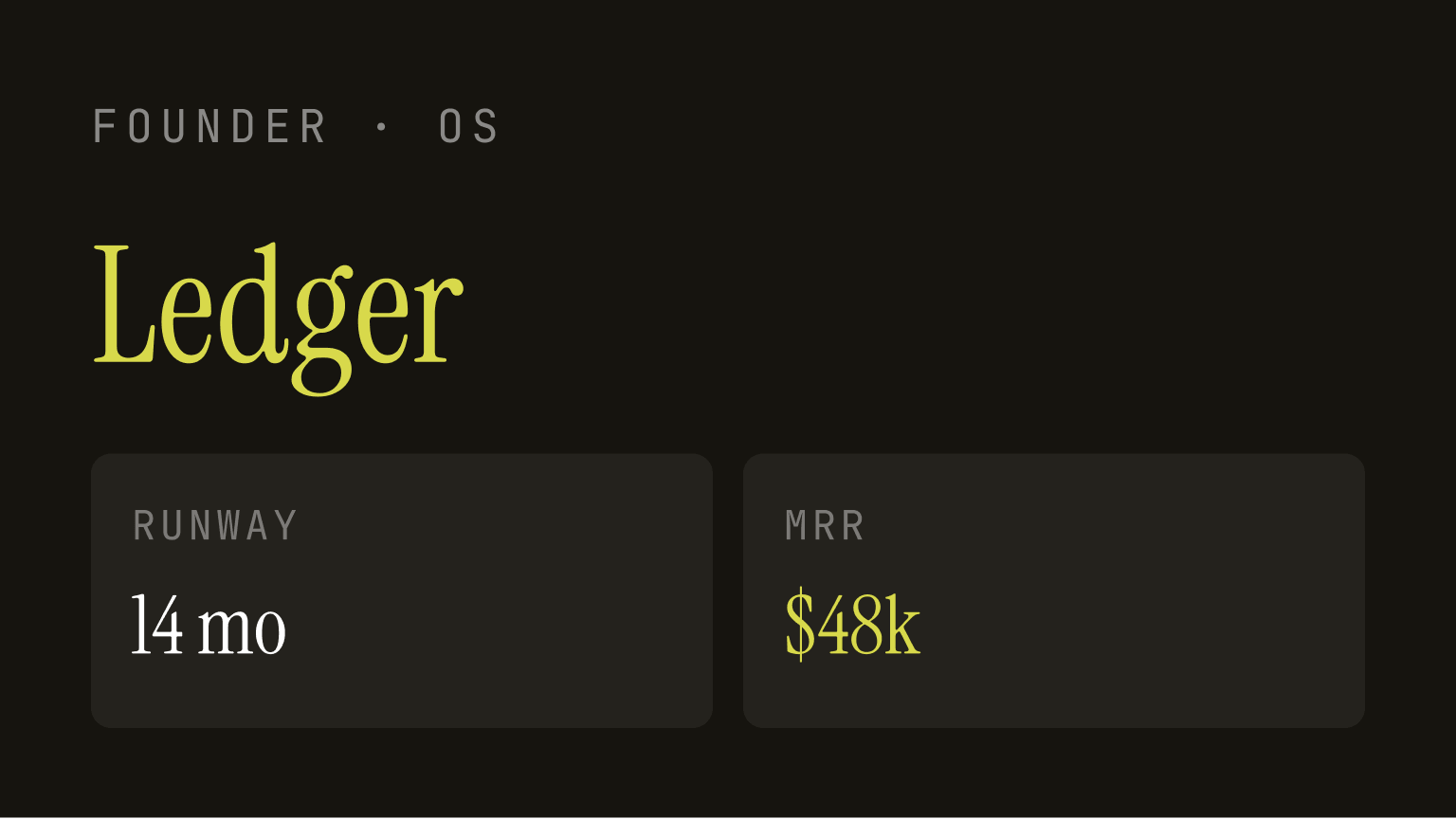 Ledger — founder OS ledger — founder os